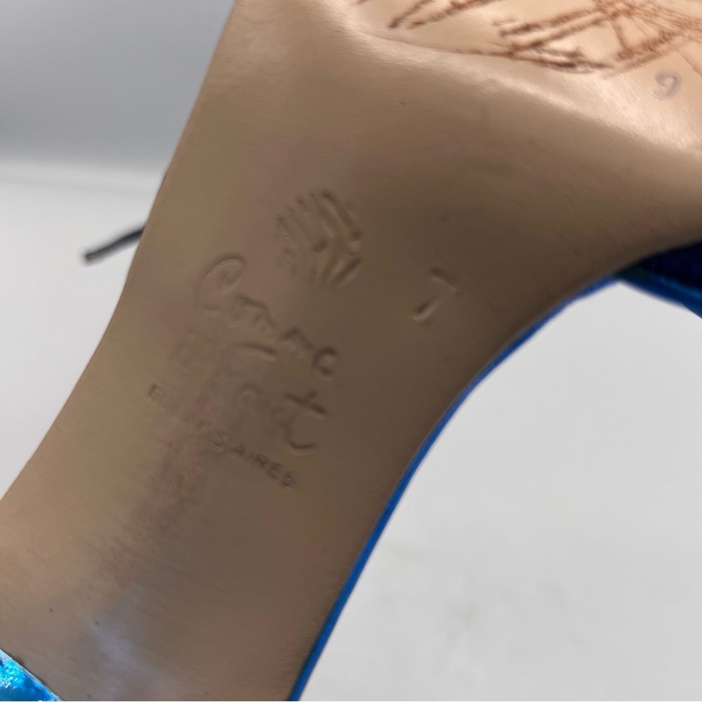 Comme IL Faut Royal Blue Glitter Tango Heels with Ankle Strap - Picture 7 of 10